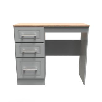 Welcome Furniture Kingston Ready Assembled Dressing Table - Dust Grey & Bardolino Oak - Welcome Furniture | TJ Hughes