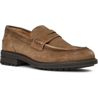 Aquatalia Ellis Penny Loafer in Cognac Suede at Nordstrom, Size 10.5