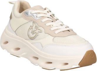 Pinko Pinko, Schoenen, Dames, Beige, 39 EU, Leer, Sneakers met logo-applicatie
