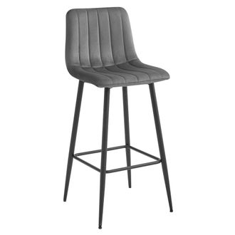 OEM Taburete Pozza - Terciopelo Gris Oscuro / Patas Negras X 1