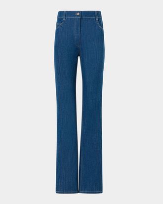 Akris Chess Slim Straight-Leg Jeans