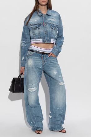 Dsquared2 Denim Jacket With A vintage Effect, Womens, Blue