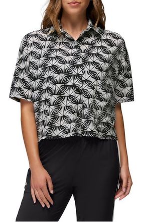 Prana Railay Crop Button-Up Shirt in Black Sunburst at Nordstrom, Size X-Large