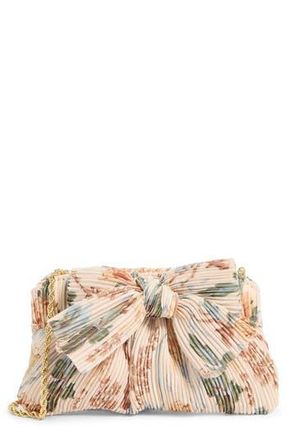 Loeffler Randall Rochelle Pleated Mini Clutch in Cream/Blue Floral Multi at Nordstrom Rack, Size One Size Oz