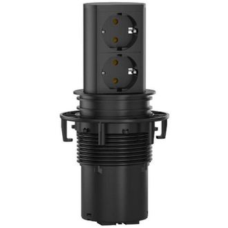 Bachmann Modulo Enchufes Elevator 2xschuko Negro Alum.anod.negro Mate. Pure Black