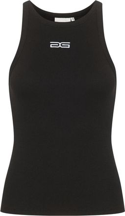 Gestuz Zwart Logo Tank Top - Dames - Tops zonder mouwen - Zwart - XL - Katoen - Tops