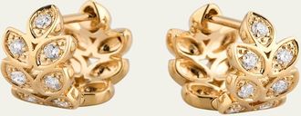 Sydney Evan 14K Gold Marquise Eye Leaf Diamond Huggie Earrings
