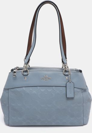 Coach Light Blue Signature Leather Mini Brooke Carryall Satchel