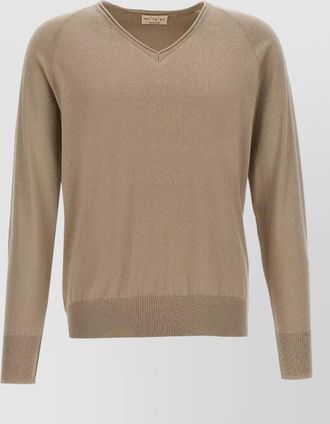 Maryya cotton v-neck long-sleeve jumper
