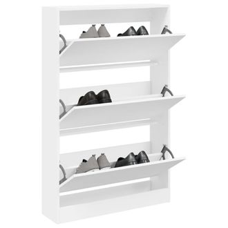 vidaXL Zapatero De Madera De Ingenier&iacute;a Blanco 80x21x125,5 Cm Vidaxl