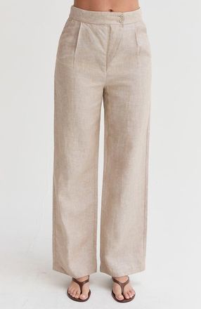Crescent Linen Wide Leg Pants in Oatmeal at Nordstrom, Size Medium