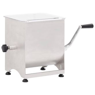 vidaXL Mezcladora De Carne Con Caja Engranajes Acero Inox. Plateado Vidaxl
