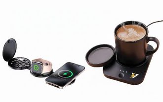Pursonic Sip & Charge 2-in-1 Mug Warmer + 5-in-1 Folding Charging Station in Black at Nordstrom