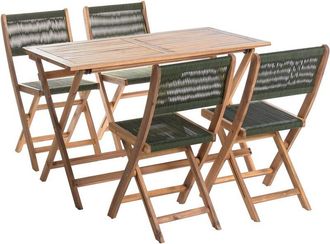 Beliani Garden Dining Set 4 Seater PROSSEDI Acacia Wood Green