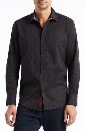 Robert Graham Stellman Cotton Dress Shirt in Black at Nordstrom Rack, Size Xxx-Large