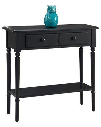 Leick Home Coastal Solid Wood Hall Console Table With Drawer Storage