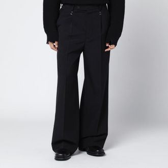 Maison Margiela Black wool-blend trousers with staples