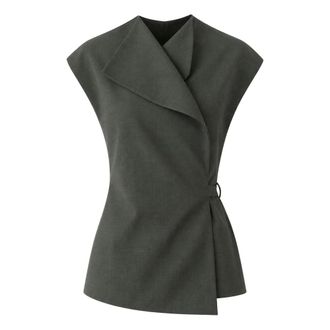 Meimeij Gilet con cintura in vita - - Tops - Donna - Verde - XS