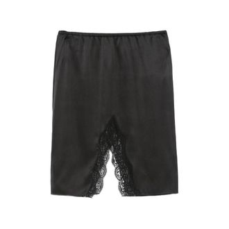 Saint Laurent Lace-trim Satin Midi Skirt