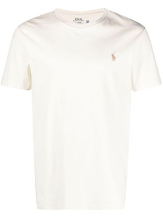 Polo Ralph Lauren Polo Pony-embroidered cotton T-shirt - Neutrals