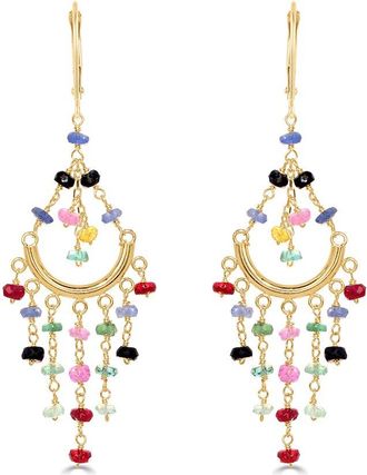 Jewelmak 14K Mult Precious Stone Earring