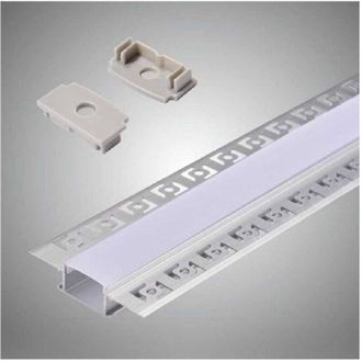 Trade Shop Trade Shop Traesio - Trade Shop - Profilo Ad Incasso A Scomparsa Alluminio 2 Mt Copertura Opaca Strip Led Al-12