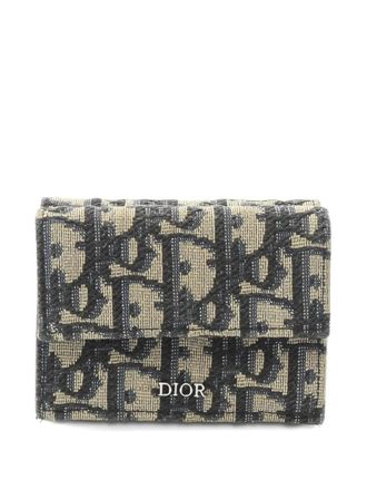 Dior Oblique jacquard wallet - women - Canvas - One Size - Black
