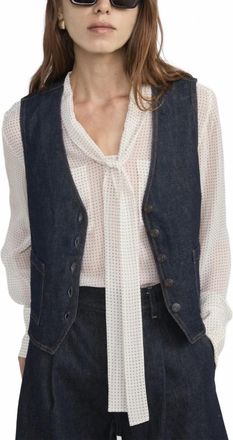 Frame Denim Denim Button Closure Jacket Vest In Rinse