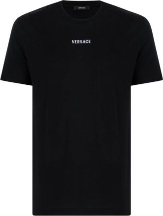 Versace Logo Katoenen T-shirt - Heren - T-shirts - Zwart - S - Katoen - Tops