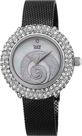 B&uuml;rgi Quartz Diamond White Dial Ladies Watch BUR259SSBK