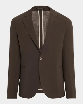 Emporio Armani Men & apos;s Crepe Wool Single-Breasted Sport Coat