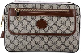 Gucci Buckle rugzak met GG-patch en GG gecoat canvas - Bruin