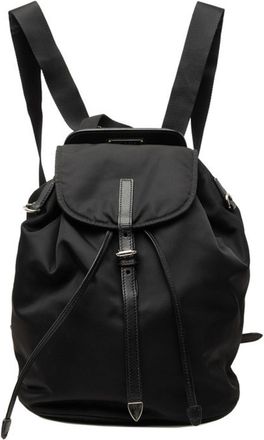 Prada Black Nylon Leather Backpack (Pre-Owned)