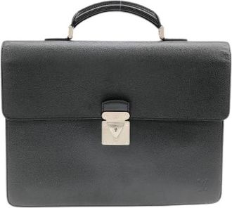 Louis Vuitton Pre-owned Taiga Laguito Leren Aktetas - Heren - Vintage Handtas - Grijs - ONE Size - Leer - Vintage