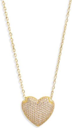Argento Vivo Pavé Heart Pendant Necklace in Gold at Nordstrom