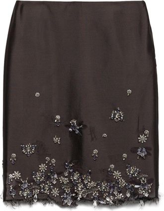 Prada Midi-rok met borduurwerk - Grijs