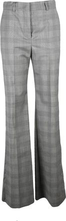 Sportmax Tailored Flared Trousers with Subtle Checkered Pattern