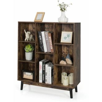 Costway Costway - 3-Tier Free standing 8 Cube Storage Organizer Bookcase Display Shelf Cabinet