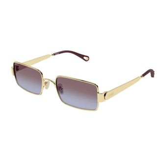 Chlo&eacute; Sunglasses, female, Yellow, Size: 53 MM Rectangular Sunglasses