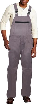 Generic Long Size Dungarees - Workwear Work Trousers for Men, Pockets for Knee Pads - Pure Cotton - Regular Fit Mens Dungarees with Multifunctional Pockets, g