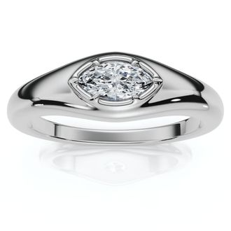 Pompeii3 Stackable Marquise Diamond Eloise Anniversary Ring 10k Gold Lab Grown EF/VS