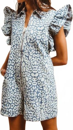 Bibi The Sue Romper In Leopard Denim