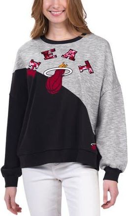 G-III 4Her by Carl Banks Womens G-III 4Her by Carl Banks Black Miami Heat Benches Split Pullover Sweatshirt at Nordstrom, Size X-Large