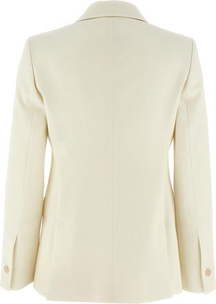 Max Mara Womens White Virgin Wool Blazer Clothing