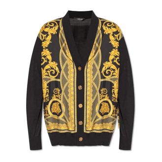 Versace Cardigans, female, Multicolor, Size: 2XS Cardigan with La Coupe des Dieux pattern