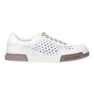 Dolce & Gabbana Schoenen, Heren, Wit, 42 EU, Witte Leren Lage Sneakers