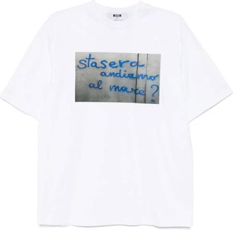 Msgm T-shirt con stampa grafica - Bianco