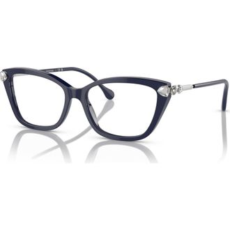 Swarovski 53mm Cat Eye optical glasses in Blue at Nordstrom