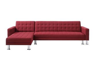 VENTE-UNIQUE.COM Sof&aacute; rinconera tela rojo