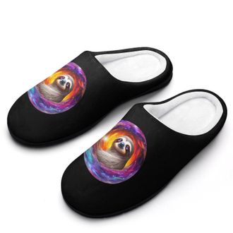 Generic Cute Sloth Funny Mens Slippers Cotton Warm House Shoes Memory Foam Sandals Print Size 7-14